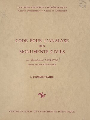 cover image of Code pour l'analyse des monuments civils